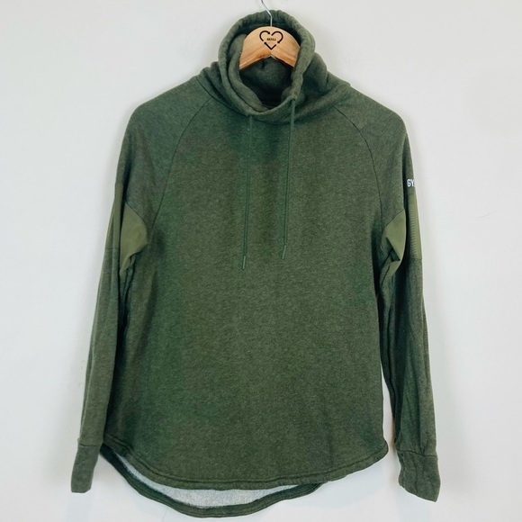Gymshark cowl neck hunter green sweatshirt with mesh panels. Size XS - Picture 1 of 6